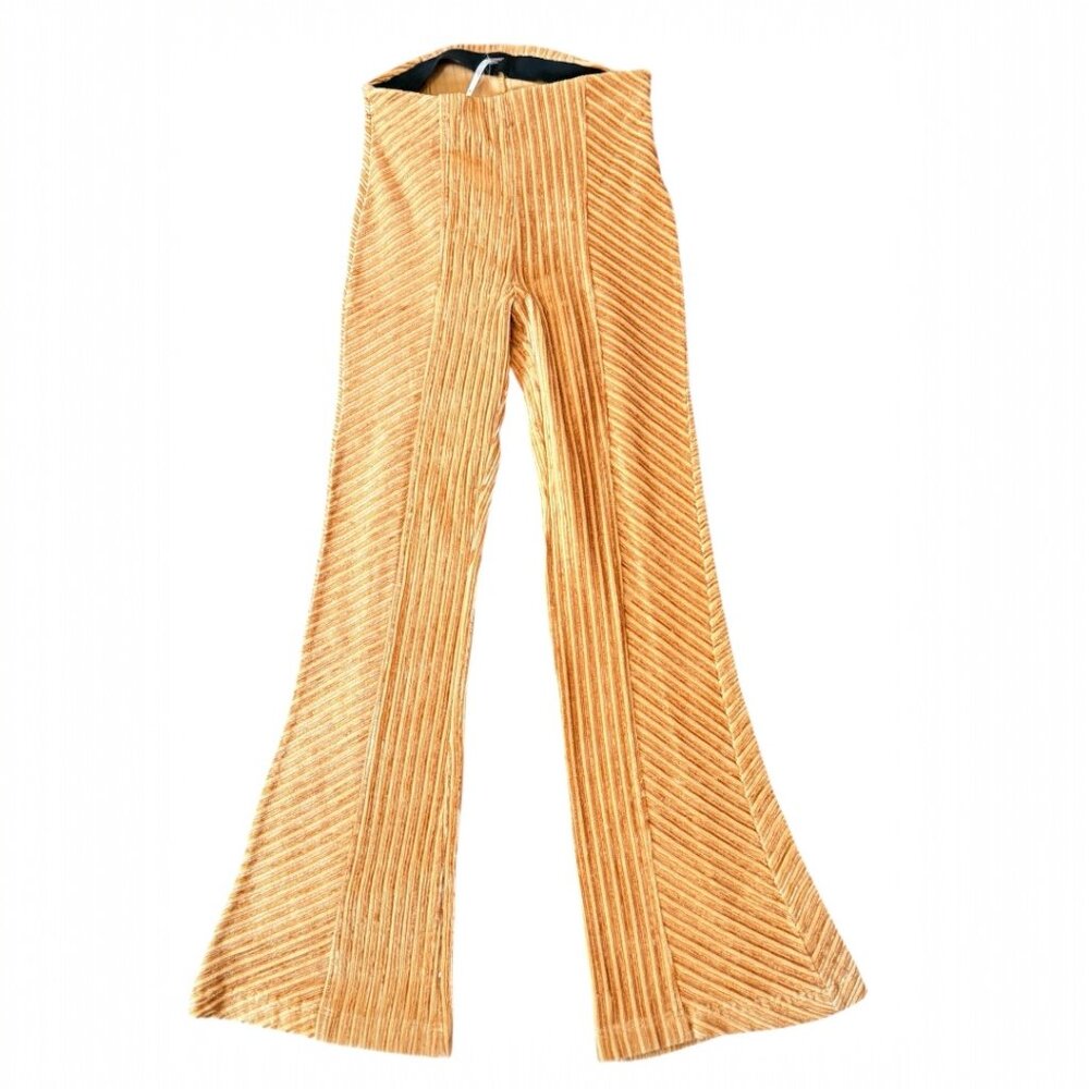 Free People Gold Statement Pants Festival Size XS